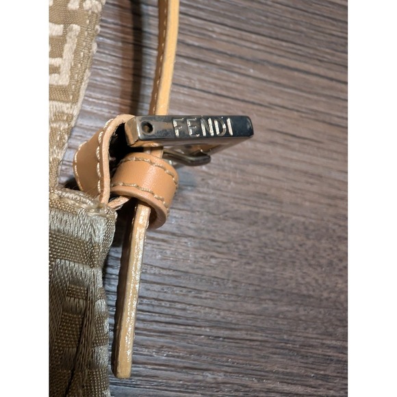 Vintage Fendi Zucca Baguette Shoulder Canvas Baguette Bag Tan Brown - Picture 6 of 11